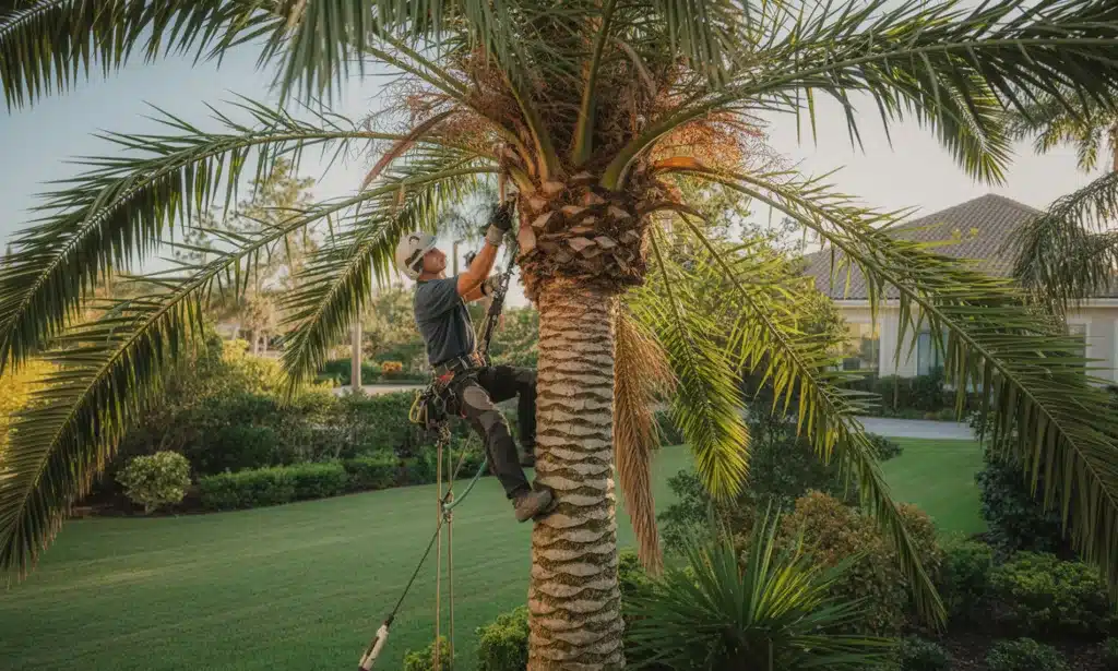 Palm Trimming by Swift Tree & Landscape on the Treasure Coast